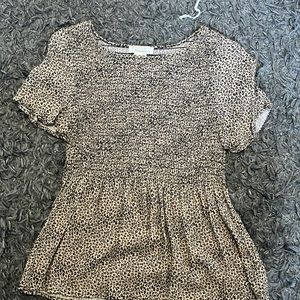 Cheetah print babydoll top